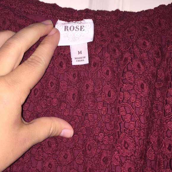 Burgundy off the shoulder top - Picture 3 of 4